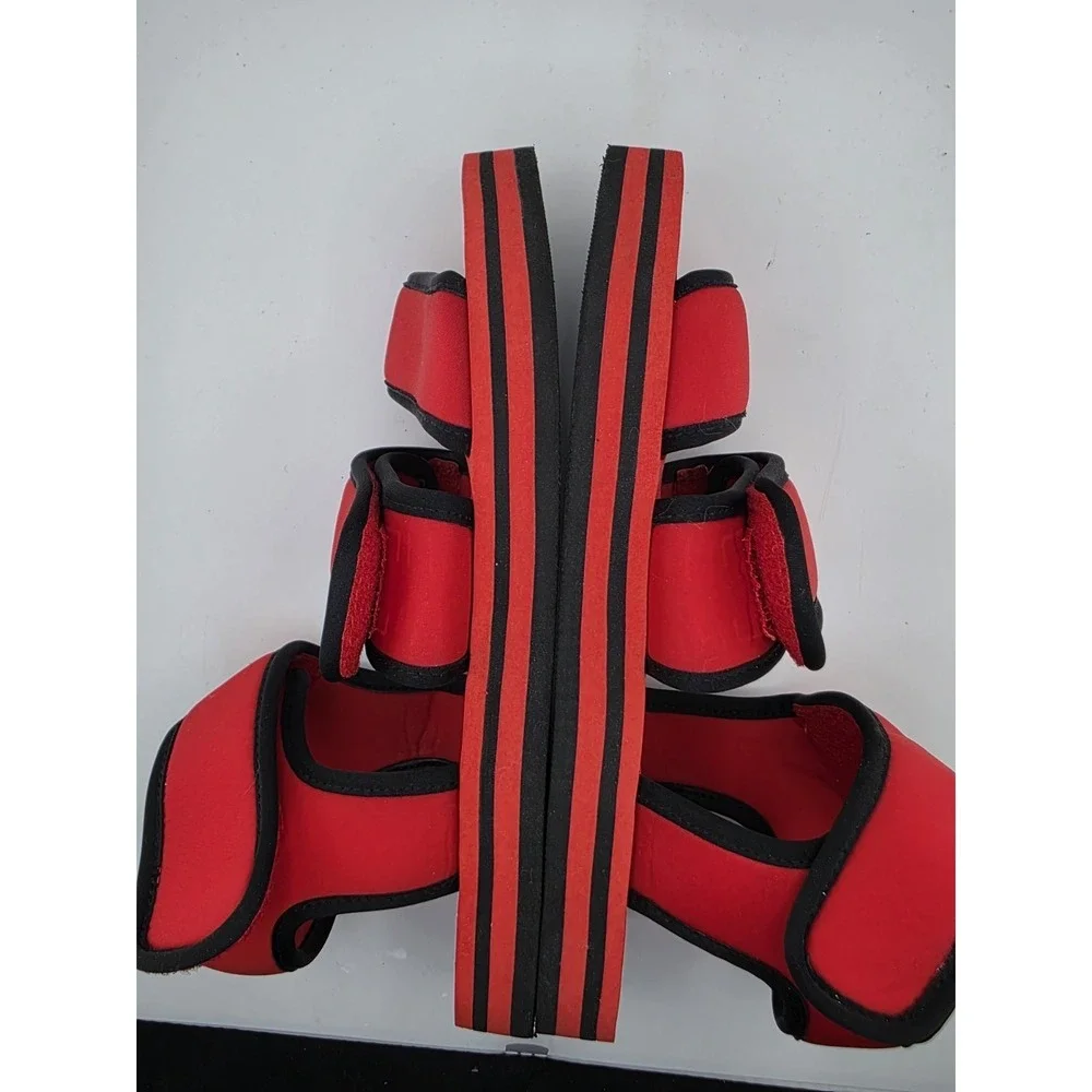 Jeffrey Campbell Red Black Neoprene Platform Sport Sandals Womens 9/10